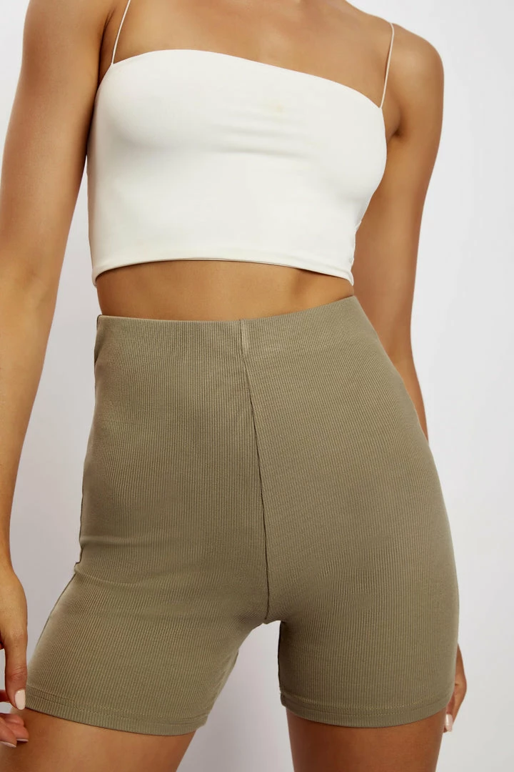 ROM All Bottoms Lisa Ribbed Booty Short - Moss 3 ROM All Bottoms Lisa Ribbed Booty Short - Moss