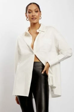 WNT Talia Oversized Shirt - White All Tops
