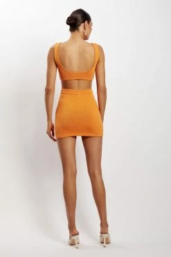 EMS Aleah Knit Crop Top - Mandarin Two Piece Sets