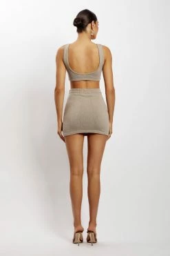 EMS Aleah Knit Crop Top - Wheat Marle 25 EMS Aleah Knit Crop Top - Wheat Marle