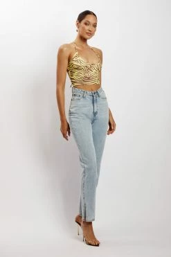 ROM All Tops Joelle Halter Crop Top - Zebra Print 13 ROM All Tops Joelle Halter Crop Top - Zebra Print