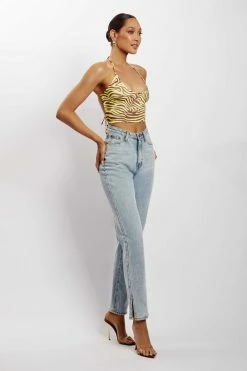 ROM All Tops Joelle Halter Crop Top - Zebra Print 14 ROM All Tops Joelle Halter Crop Top - Zebra Print