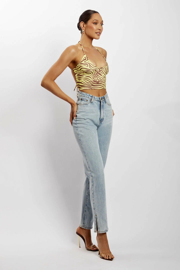 ROM All Tops Joelle Halter Crop Top - Zebra Print 5 ROM All Tops Joelle Halter Crop Top - Zebra Print