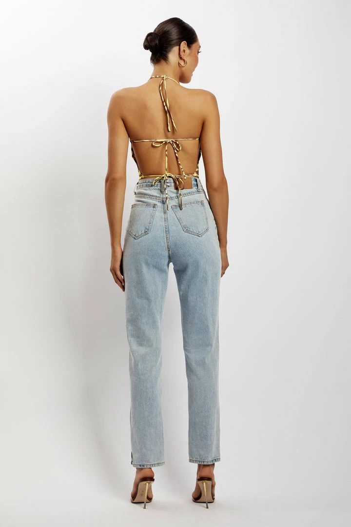 ROM All Tops Joelle Halter Crop Top - Zebra Print 2 ROM All Tops Joelle Halter Crop Top - Zebra Print