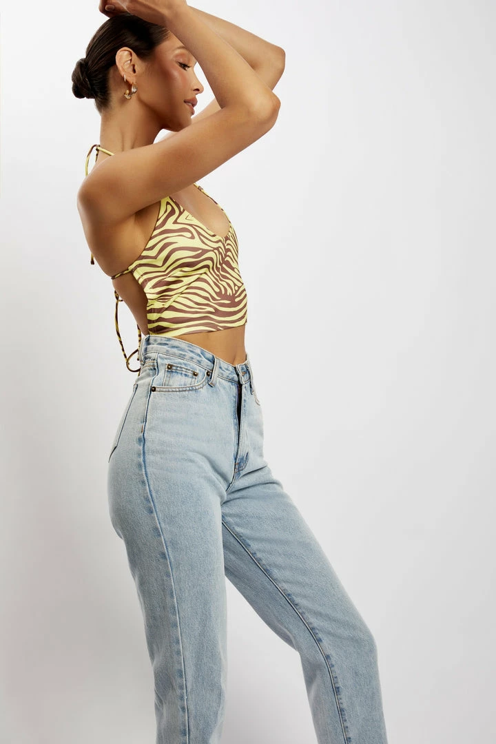 ROM All Tops Joelle Halter Crop Top - Zebra Print 3 ROM All Tops Joelle Halter Crop Top - Zebra Print