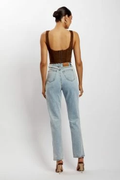 WNT Audrey Suede Corset - Chocolate Two Piece Sets