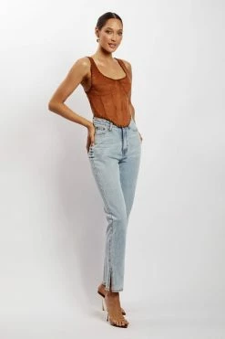 WNT Audrey Suede Corset - Tan