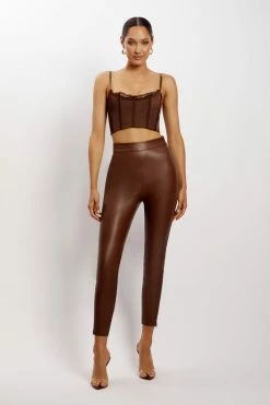 QNG Lake Lace Cami Crop Top - Chocolate All Tops 16 QNG Lake Lace Cami Crop Top - Chocolate All Tops