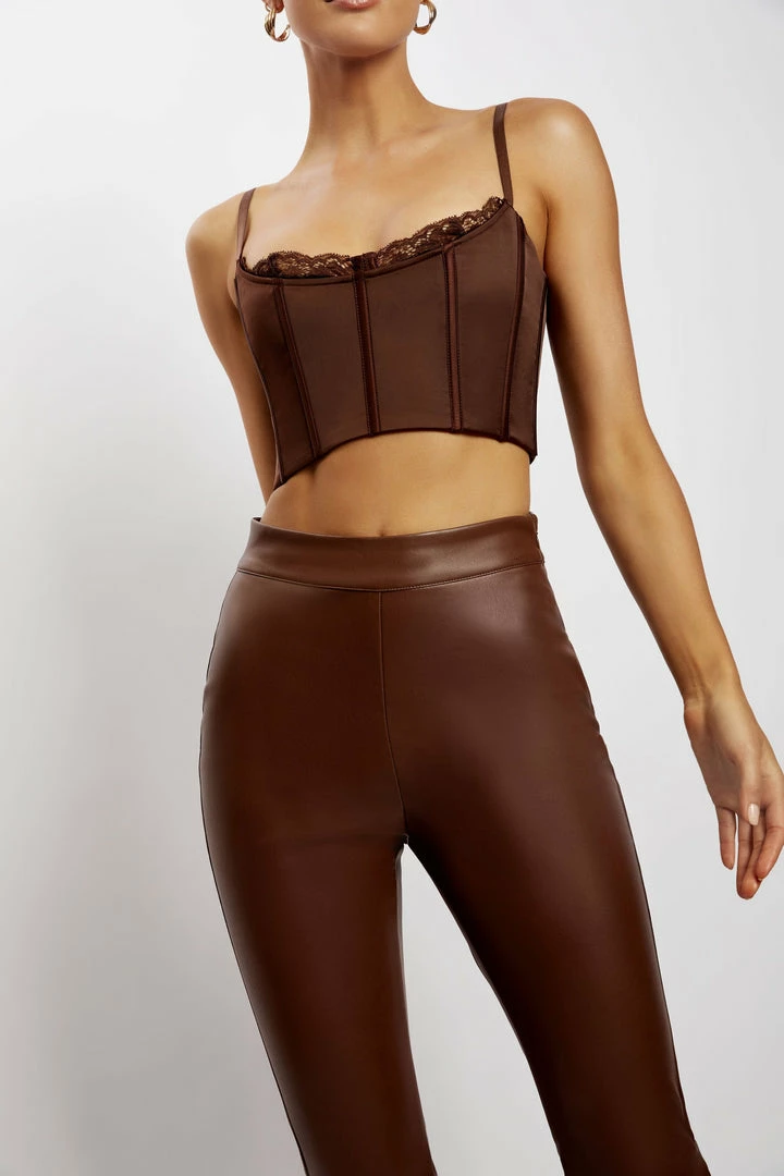 QNG Lake Lace Cami Crop Top - Chocolate All Tops 2 QNG Lake Lace Cami Crop Top - Chocolate All Tops