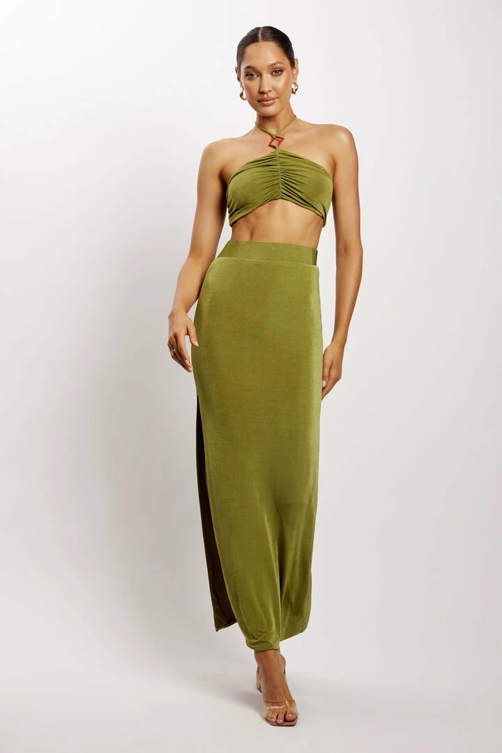 ROM Alizeh Ruched Halter Crop Top - Green 8 ROM Alizeh Ruched Halter Crop Top - Green