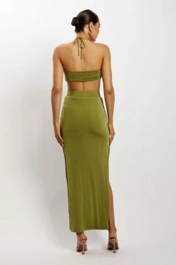 ROM Alizeh Ruched Halter Crop Top - Green 18 ROM Alizeh Ruched Halter Crop Top - Green