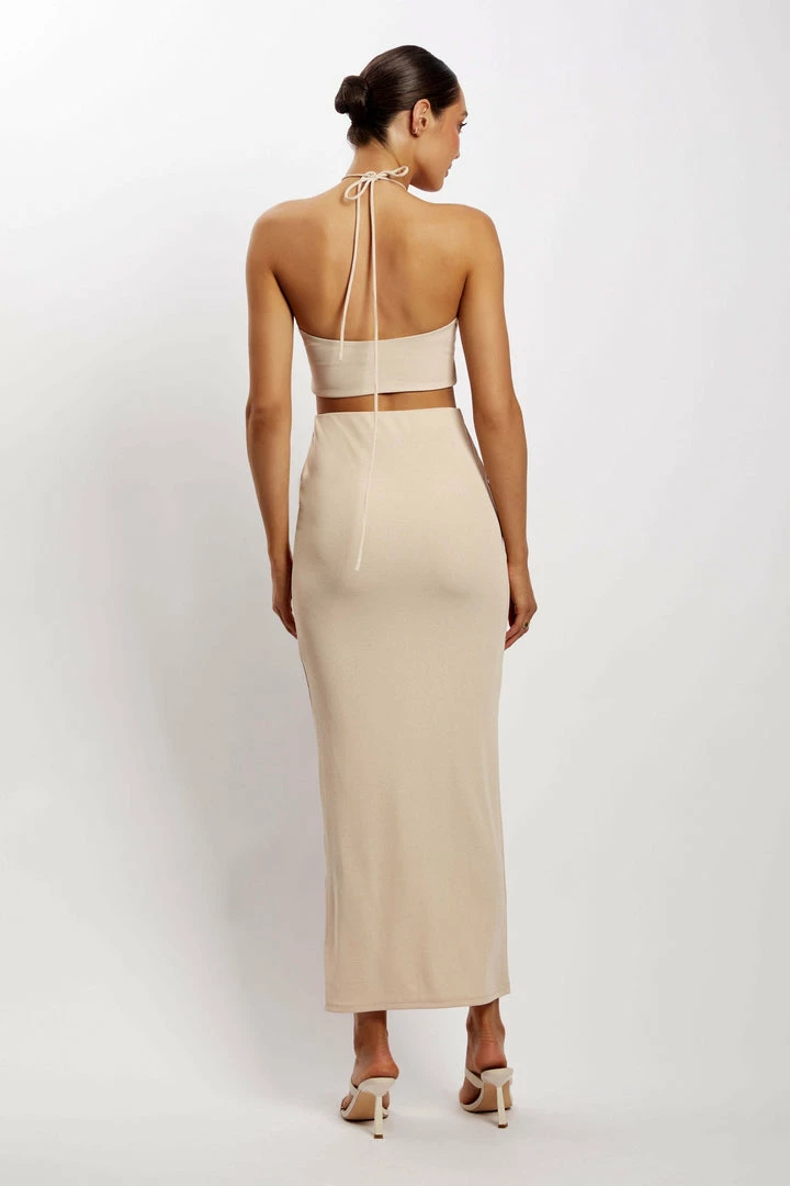 ROM Dolce Ribbed Midi Skirt - Stone 7 ROM Dolce Ribbed Midi Skirt - Stone