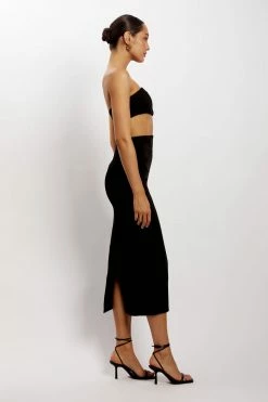 WNT Diana Cut Out Midi Dress - Black DRESSES 9 WNT Diana Cut Out Midi Dress - Black DRESSES