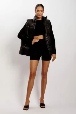 ROM Lisa Ribbed Booty Short - Black