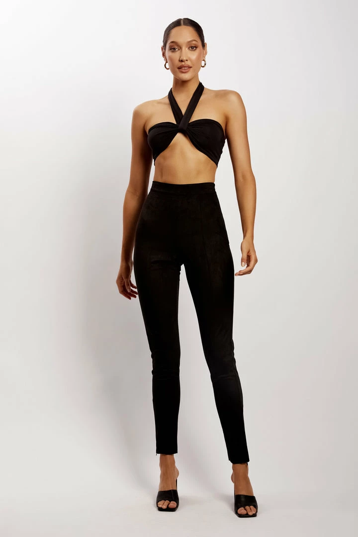 WNT Bianca Suede Leggings - Black 1 WNT Bianca Suede Leggings - Black