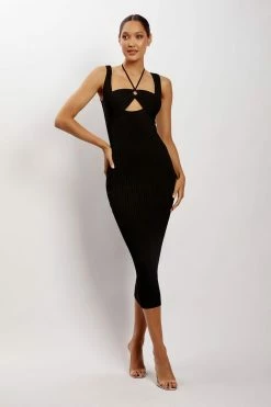 EMS DRESSES Liana Bandeau Knitted Midi Dress - Black 14 EMS DRESSES Liana Bandeau Knitted Midi Dress - Black
