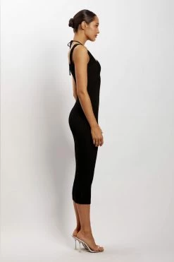 EMS DRESSES Liana Bandeau Knitted Midi Dress - Black 16 EMS DRESSES Liana Bandeau Knitted Midi Dress - Black