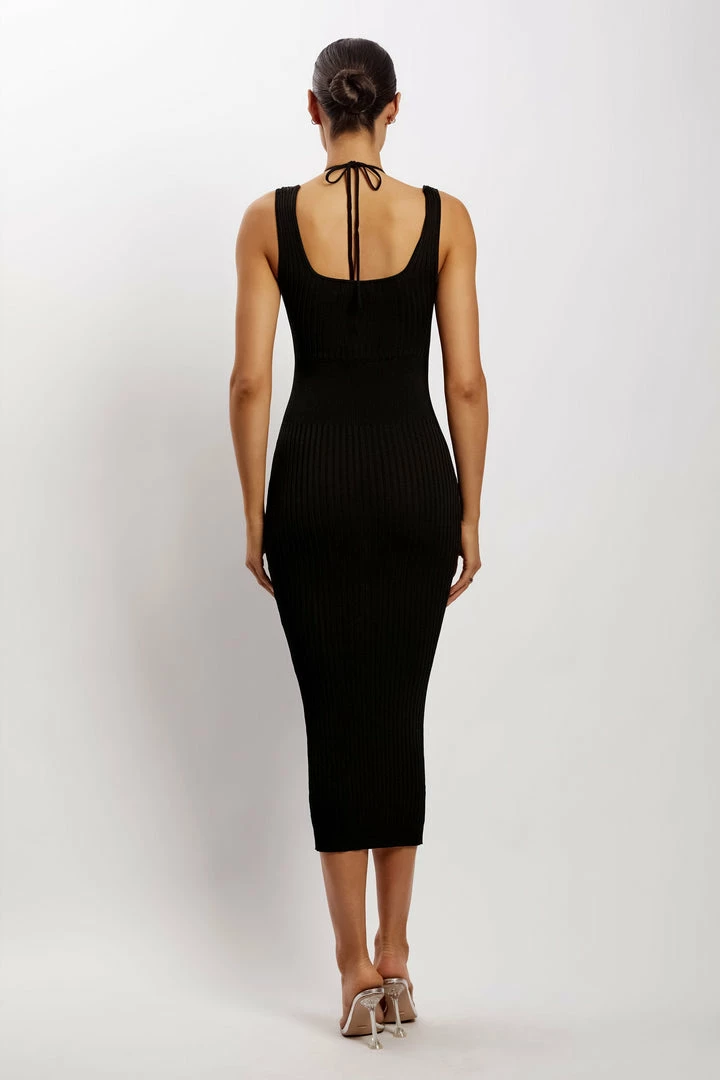 EMS DRESSES Liana Bandeau Knitted Midi Dress - Black 2 EMS DRESSES Liana Bandeau Knitted Midi Dress - Black