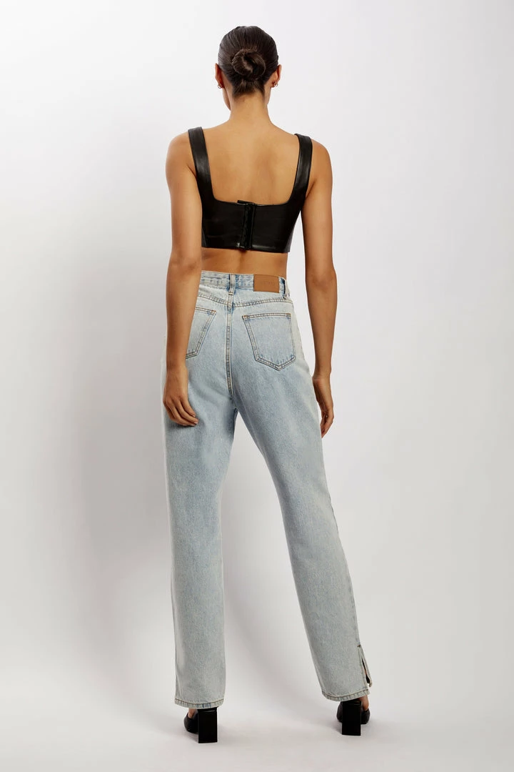 LCH All Tops Kali Faux Leather Corset - Black 3 LCH All Tops Kali Faux Leather Corset - Black