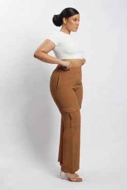 WNT Malika Straight Leg Trousers - Tan 22 WNT Malika Straight Leg Trousers - Tan
