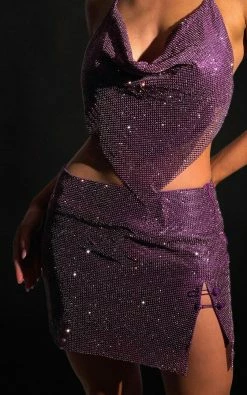 BSD Marlena Glomesh Mini Skirt - Purple