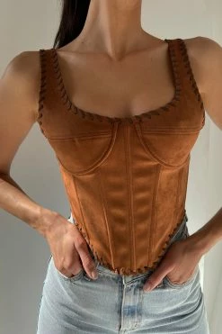WNT Audrey Suede Corset - Tan