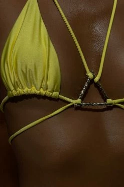 GLD Lexy Triangle Bikini Top With Triangle Hardware - Canary Yellow