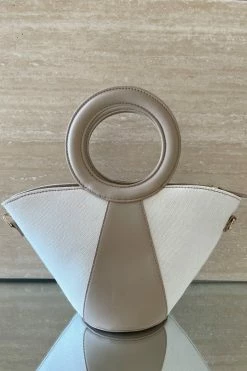 CSO Adria Linen And Faux Leather Handbag - Natural