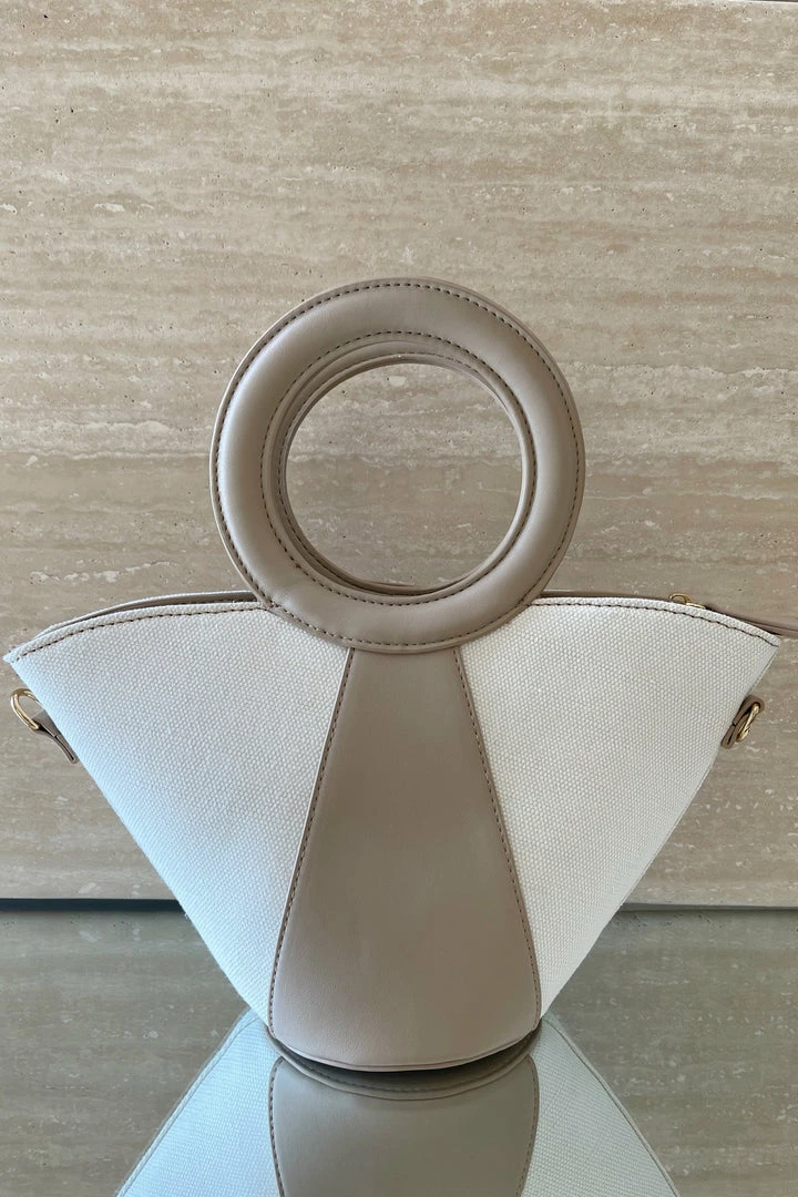 CSO Adria Linen And Faux Leather Handbag - Natural 2 CSO Adria Linen And Faux Leather Handbag - Natural