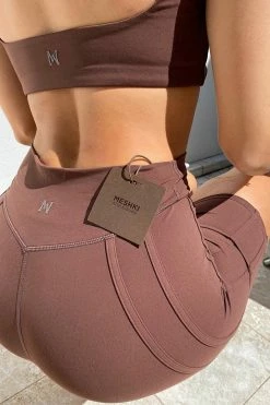 HNG Hera Panelled Bike Shorts - Chocolate