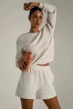 QNG Sweaters & Hoodies Simone Loopback Jogger Short - White