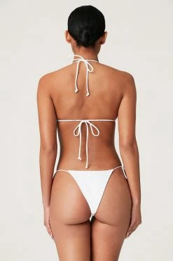 YSR MESHKI SWIM Arabella Pearl Tie Up Bikini Bottom - White