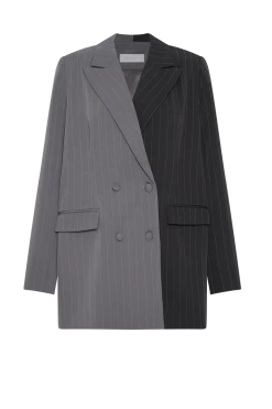 WNT Madison Two Tone Oversized Blazer - Grey Two Tone Two Piece Sets