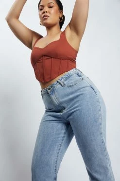 QNG Zali Jersey Sweetheart Corset - Biscuit