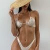 GLD Willow Ruched Drawstring Bikini Top - Ivory MESHKI SWIM